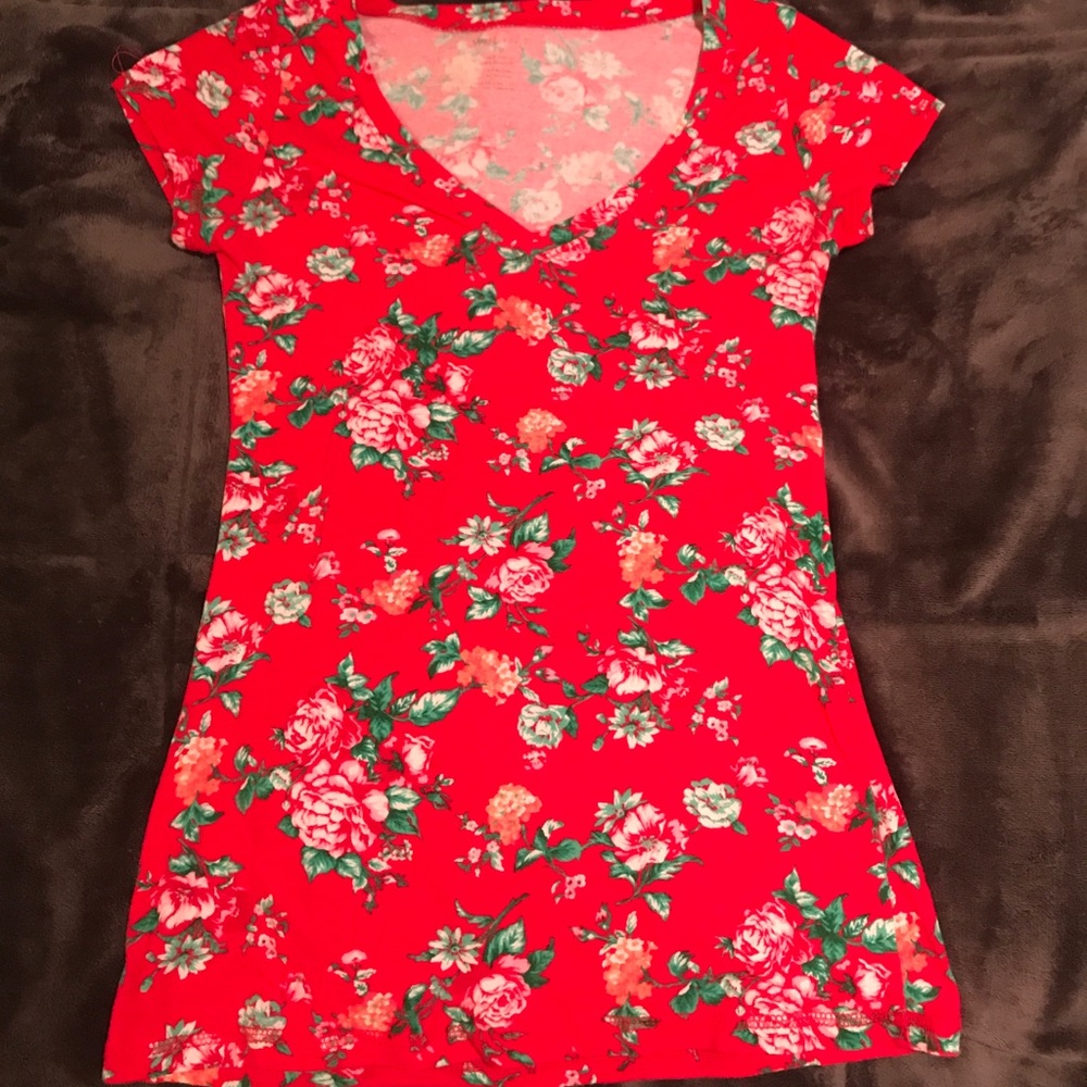 Floral V-Neck